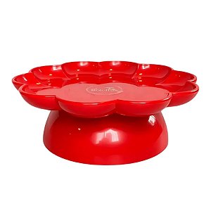 Bandeja Flower Com Pé - 205mm - Vermelho - 1 unidade - Só Boleiras - Rizzo