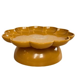 Bandeja Flower Com Pé - 205mm - Mostarda - 1 unidade - Só Boleiras - Rizzo
