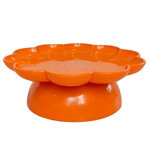 Bandeja Flower Com Pé - 205mm - Laranja - 1 unidade - Só Boleiras - Rizzo