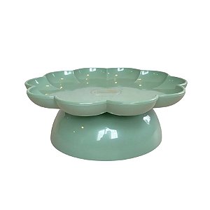 Bandeja Flower Com Pé - 180mm - Verde Menta - 1 unidade - Só Boleiras - Rizzo
