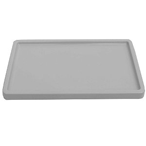 Bandeja Retangular 30x18cm Cinza - 01 unidade - Só Boleiras - Rizzo Embalagens