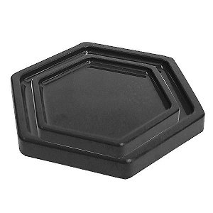 Bandeja Sextavada Preto - 01 unidade - Só Boleiras - Rizzo Embalagens
