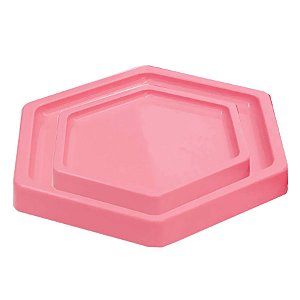 Bandeja Sextavada Rosa - 01 unidade - Só Boleiras - Rizzo Embalagens