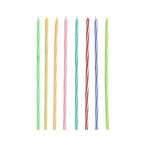 Vela Palito Gigante Arco-iris Listrada 15 cm - 1 unidade Pct. c/ 8 unidades - Rizzo