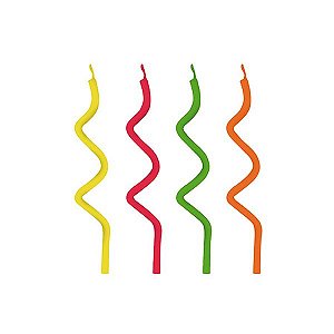 Vela Espiral Neon - 18 unidades - Rizzo