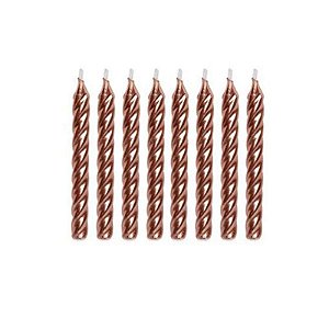 Vela Espiral Rose - 8 unidades - Rizzo