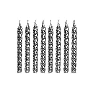 Vela Espiral Prateada - 8 unidades - Rizzo