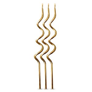 Vela Espiral Dourada - 4 unidades - Rizzo
