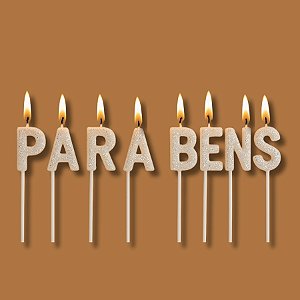 Vela Parabéns Branca Glitter - 7cm - 8 unidades - Rizzo