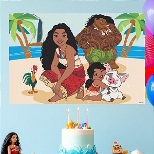 Painel Grande TNT Moana 2 - 103x70cm - 1 unidade - Disney Original - Rizzo
