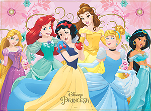 Painel Grande TNT Princesas Mod 2 -1,40x1,03cm - 01 unidade - Disney Original - Rizzo