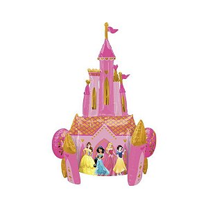 Balão Metalizado Castelo Princesas - 35''x 55'' - 88cm x 1,39m - 1 Unidade - Disney Original-