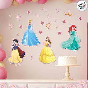 Kit Painéis Impressos em EVA - Princesas - 33 Itens - 1 unidade - Disney Original - Rizzo