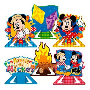 Decoração de Mesa - Arraiá do Mickey - 6 unidades - Disney Original - Rizzo