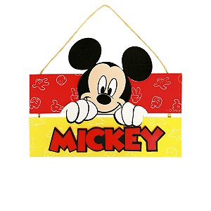 Placa Com 2 Partes - Mickey Mouse - MDF - 1 unidade - Disney Original  - Rizzo