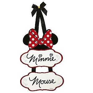 Placa Com 2 Partes - Minnie Mouse - MDF - 1 unidade - Disney Original - Rizzo
