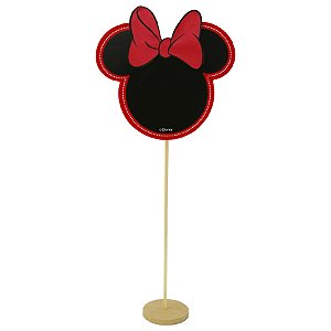 Mini Lousa C/ Haste - Silhueta Minnie Mouse - MDF - 1 unidade - Disney Original - Rizzo