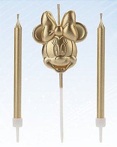 Vela Minnie Rosto Dourada - Disney Original - 1 unidade - Rizzo