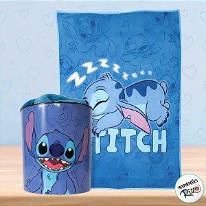 Kit Balde de Pipoca e Manta - Stitch - 1 unidade - Disney Original - Rizzo
