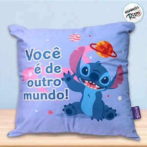 Almofada Stitch e Angel Namorados - 40x40cm - 1 unidade - Disney Original - Rizzo