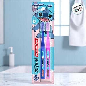 Kit Escova Dental Juvenil - Stitch - Macia - 2 unidades - Disney Original - Rizzo