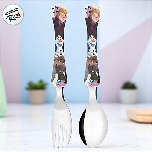 Kit Colher e Garfo Infantil - Frozen - 1 unidade - Disney Original - Rizzo