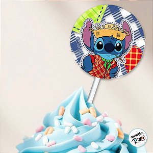 Pick Decorativo para Doces - Stitch Junino - 12 unidades - Disney Original - Rizzo