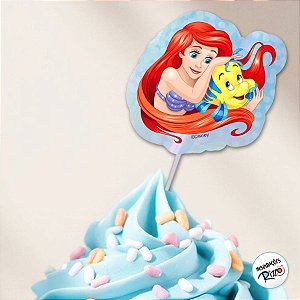 Pick Decorativo para Doces - Ariel - 12 unidades - Disney Original - Rizzo