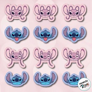 Aplique Imp em EVA - Stitch e Angel - 12 unidades - Disney Original - Rizzo