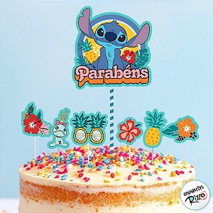 Topo de Bolo - Stitch - 7 unidades - Disney Original - Rizzo