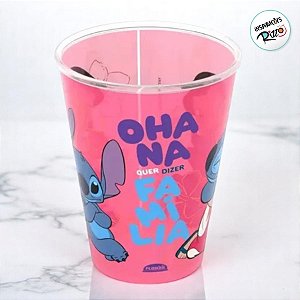 Copo de Plástico Lilo e Stitch Ohana - 280ml - 1 unidade - Disney Original - Rizzo