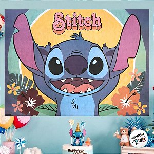 Painel Grande TNT Stitch - 140x103cm - 1 unidade - Disney Original - Rizzo