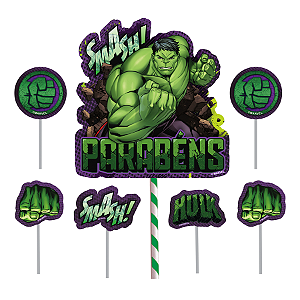 Topo de Bolo Hulk - 7 PÇs - 1 UN - Disney Original - Rizzo