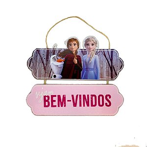 Placa Sejam Bem Vindos Frozen II - 1 unidade - Disney Original - Rizzo