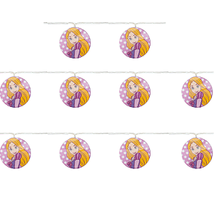Cordão 10 Leds Rapunzel Lilás, Amarelo e Branco 165cm - 01 Unidade - Disney Original - Rizzo