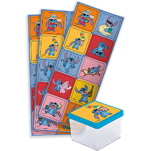 Adesivo Quadrado Festa Stitch - 30 unidades - Disney Original - Rizzo Festas