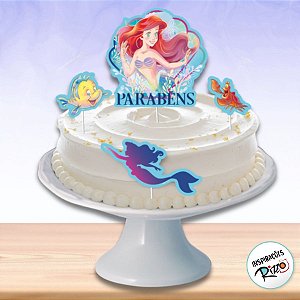 Decoração De Bolo - Cenário Ariel Disney - 4 unidades - Disney Original - Rizzo