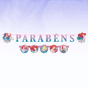 Faixa Parabéns - Ariel Disney - 1 unidade - Disney Original - Rizzo