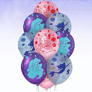 Balão Látex Premium - Ariel Disney - 12" Polegadas - 10 unidades - Disney Original - Rizzo