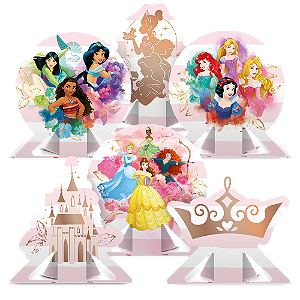 Decoração de Mesa - Festa Princesas Disney - 06 unidades - Disney Original - Rizzo