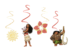 Mobile em Espiral Festa Moana - 04 Unidades - Disney Original -  Festas