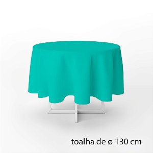Toalha de Mesa Redonda em TNT -  130 cm diâmetro  - Azul Tiffany - 1 unidade - Best Fest - Rizzo