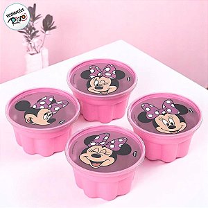 Formas para Gelatina - Minnie Rosa - 150ml - 7,5x5cm - 4 unidades - Disney Original - Rizzo