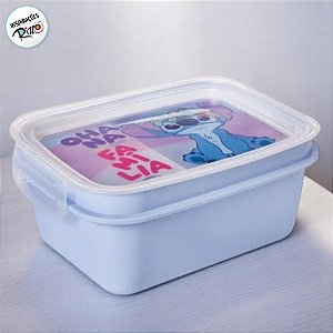 Marmita Hermética com Divisória - Stitch - 850ml - 1 unidade - Disney Original - Rizzo