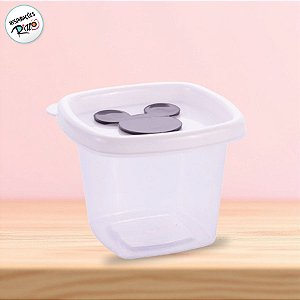 Pote com Válvula Quadrado - Mickey Branco - 170ml - 8x8cm - 1 unidade - Disney Original - Rizzo