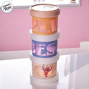 Porta Condimentos de Rosca do Stitch - 150ml - 18x7cm - 3 unidades - Disney Original - Rizzo
