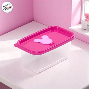 Pote com Válvula Retangular - Minnie Rosa - 150ml - 12x6cm - 1 unidade - Disney Original - Rizzo