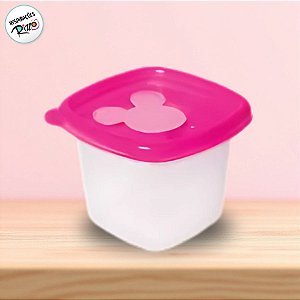 Pote com Válvula Quadrado - Minnie Rosa - 170ml - 8x8cm - 1 unidade - Disney Original - Rizzo
