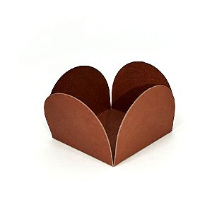 Forminhas para Doces 4 Pétalas Marrom  - 50 unidades - FunFestas - Rizzo