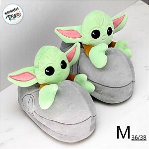 Pantufa Baby Yoda - Star Wars - M 36/38 - 1 unidade - Disney Original - Rizzo